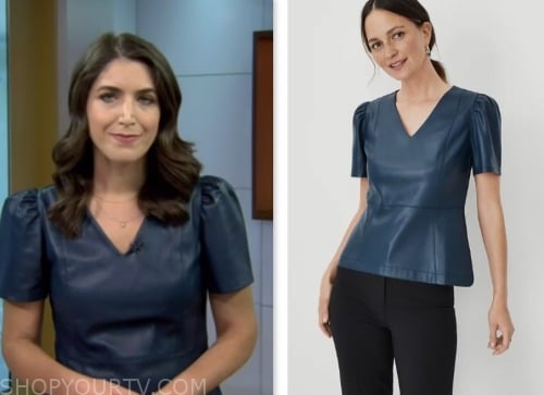 The Today Show: November 2023 Liz Kreutz's Teal Green V-Neck Leather ...