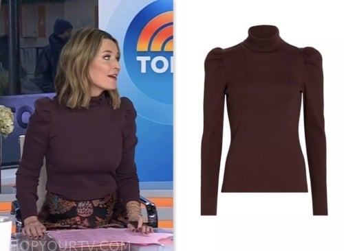 The Today Show: November 2023 Savannah Guthrie's Burgundy Puff Sleeve ...