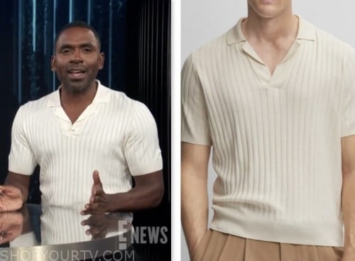 E! News: January 2023 Justin Sylvester's Tan Colorblock Bowling Shirt ...