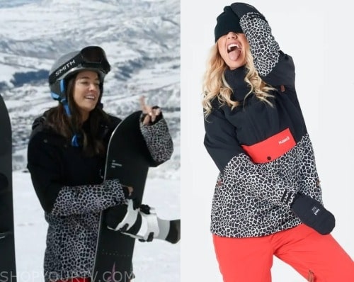 Winter House: Season 3 Episode 3 Malia's White & Black Printed Ski ...