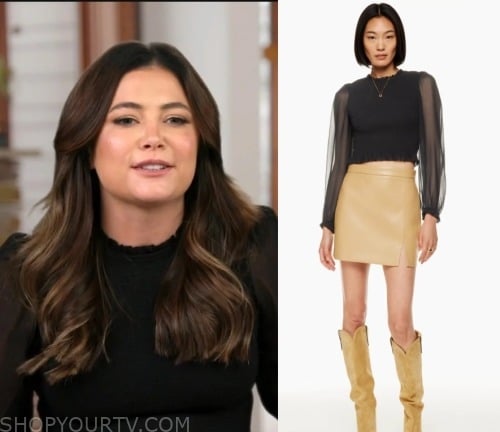 Winter House: Season 3 Episode 2 Malia's Black Shirred Blouse | Shop ...