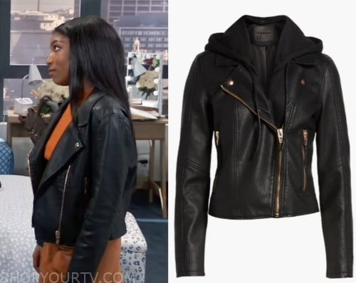 WornOnTV: Trina's black striped lace-up top on General Hospital