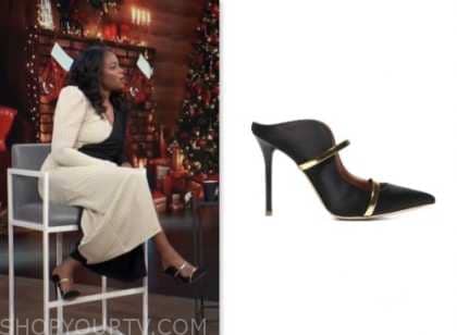 Access Daily: November 2023 Tatyana Ali's Black Mules Heels | Shop Your TV