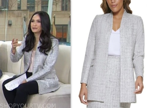 The Today Show: December 2023 Emilie Ikeda's Grey Plaid Jacket | Shop ...