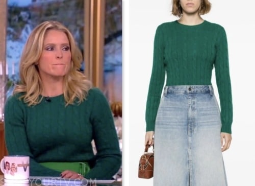 WornOnTV: Sara's yellow turtleneck top and high-waisted pants on The Chase, Sara Haines