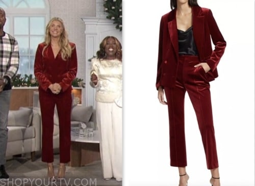 The Talk: January 2023 Amanda Kloots's Grey Tweed Blazer and Pant