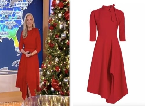 Fox and Friends: December 2023 Janice Dean's Red Bow Asymmetric Hem ...