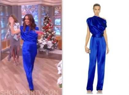 The View: December 2023 Alyssa Farah Griffin's Blue Drape Satin Top and ...