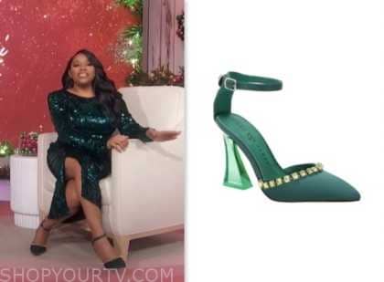 Sherri: December 2023 Sherri Shepherd's Green Embellished Heels | Shop ...