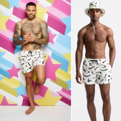 Love Island UK All Stars Season 11 Promo Luis' White Abstract Print