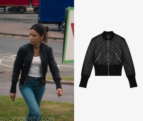 Fool Me Once 2024 Michelle Keegan Black Quilted Jacket