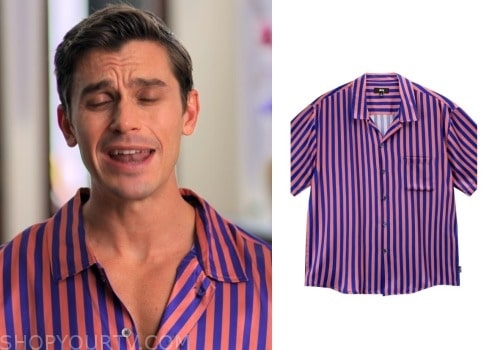 Queer Eye: Season 8 Episode 1 Antoni's Striped Silk Top | Shop Your TV