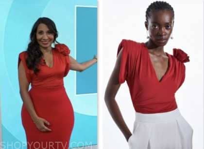 The Today Show: January 2024 Dr. Taz Bhatia's Red Rosette Bodysuit Top