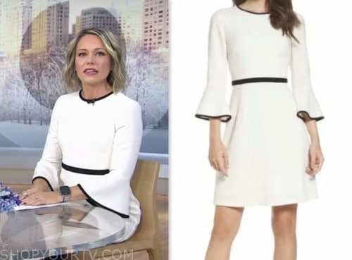 The Today Show: January 2024 Dylan Dreyer's White Contrast Trim Bell ...