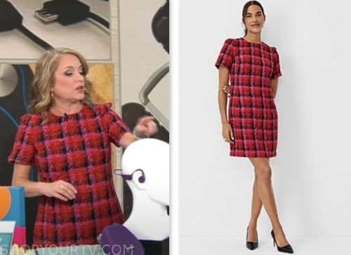 CBS Mornings January 2024 Katie McGee S Red Houndstooth Dress Shop   Screen Shot 2024 01 06 At 4.29.20 AM 