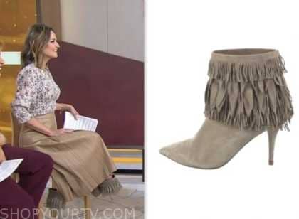 The Today Show: January 2024 Savannah Guthrie's Grey Suede Fringe Ankle ...