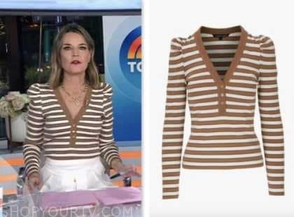 The Today Show January 2024 Savannah Guthrie S Camel And White Striped   Screen Shot 2024 01 09 At 12.26.43 PM 420x310 