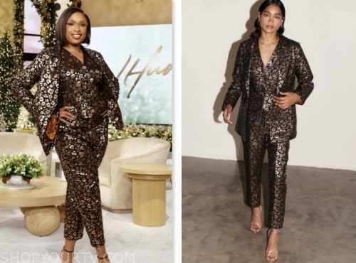 WornOnTV: Jennifer's leopard jacquard suit on The Jennifer Hudson