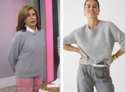 The Today Show January 2024 Hoda Kotb S Grey Ribbed Knit Cashmere   Screen Shot 2024 01 11 At 11.43.31 AM 420x309 