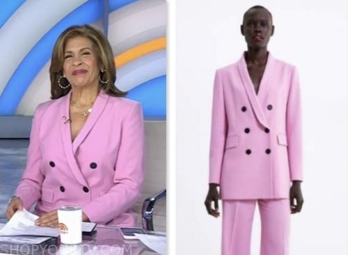 The Today Show: January 2024 Hoda Kotb's Pink Double Breasted Blazer ...