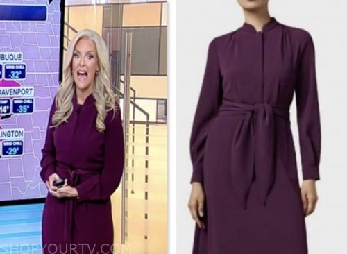 Fox and Friends: January 2024 Janice Dean's Purple Silk Dress | Shop ...