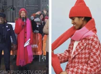 The Today Show January 2024 Hoda Kotb S Red And Pink Colorblock Scarf   Screen Shot 2024 01 17 At 5.19.24 AM 420x309 