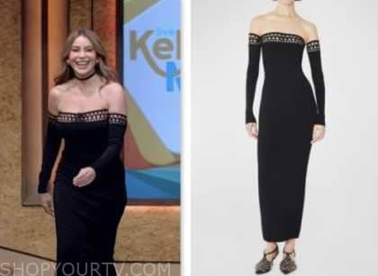 Live with Kelly and Mark: January 2024 Sofía Vergara's Black  Off-the-Shoulder Dress