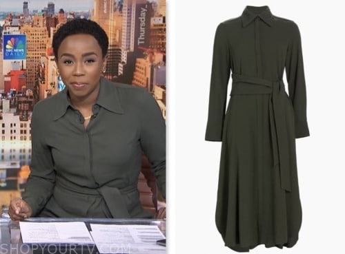 NBC News Daily: January 2024 Zinhle Essamuah's Green Tie Waist Shirt ...