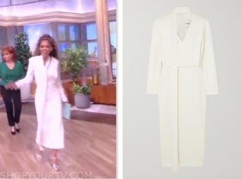 The View: January 2024 Sunny Hostin's White Tie Neck Dress | Shop Your TV