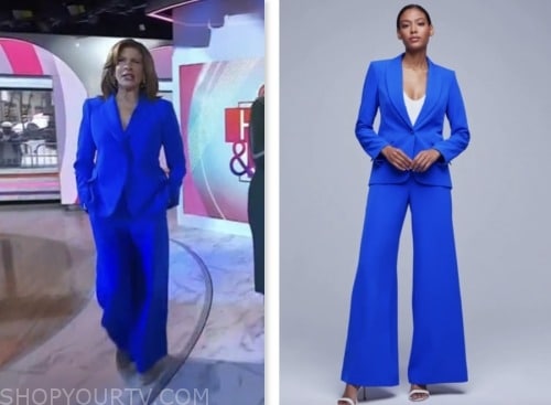 The Today Show: November 2022 Hoda Kotb's Blue Draped Neck Jumpsuit ...