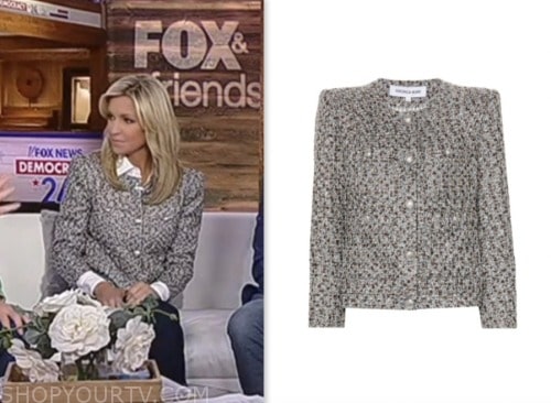 Fox and Friends: January 2024 Ainsley Earhardt's Grey Tweed Jacket ...