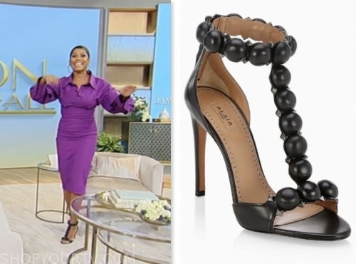 Tamron Hall Show: January 2024 Tamron Hall's Black T-Strap Ball Sandal ...