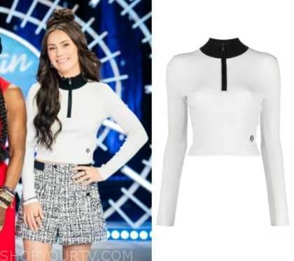 Australian Idol: Season 9 Episode 1 Amy Shark's White & Black Zip Long ...