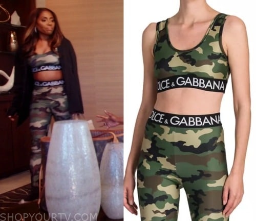 Dolce & Gabbana Logo Camouflage Sports Bra