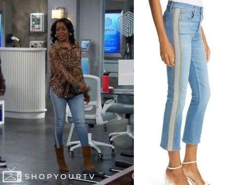 The Neighborhood: Season 6 Episode 1/2 Tina's Side Stripe Jeans | Shop ...