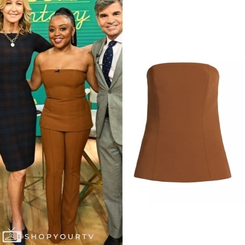 Good Morning America February 2024 Quinta Brunson’s Brown Top Shop