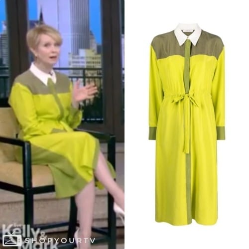 Live With Kelly And Mark February 2024 Cynthia S Colorblock Shirtdress   KM15 