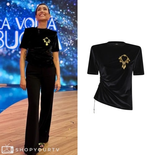 La Volta Buona: February 2024 Caterina’s Velvet Top | Shop Your TV