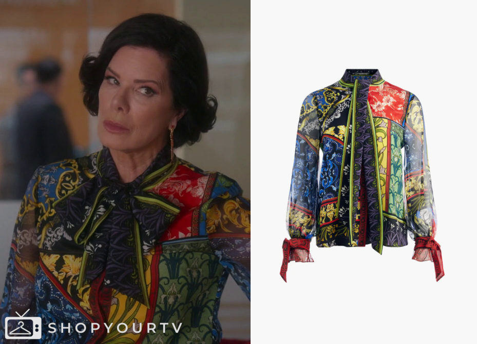 So Help Me Todd: Season 2 Episode 3 Margaret's Tie Neck Blouse | Shop ...