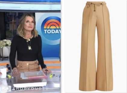 The Today Show: February 2024 Savannah Guthrie's Beige Chain Belt Pants ...