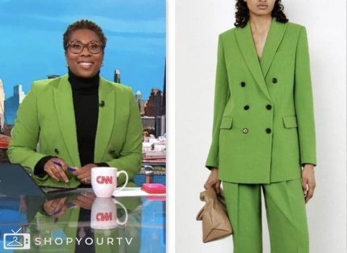 CNN This Morning: February 2024 Audie Cornish's Green Double Breasted ...