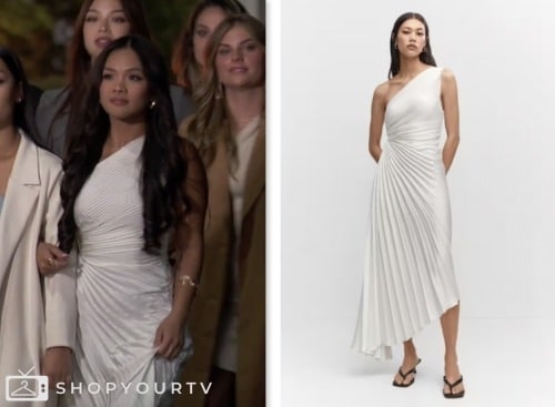 The Bachelor: Season 28 Episode 6 Jenn Tran's White Pleated One ...