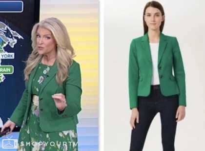 Green Blazer with Jeans