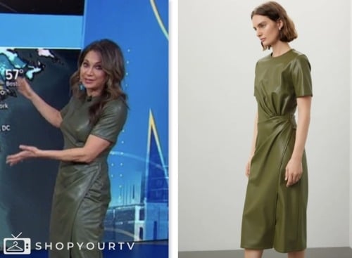 Good Morning America: February 2024 Ginger Zee's Green Leather