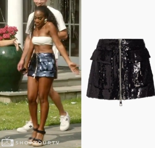 Yumi Black Sequin Mini Shorts