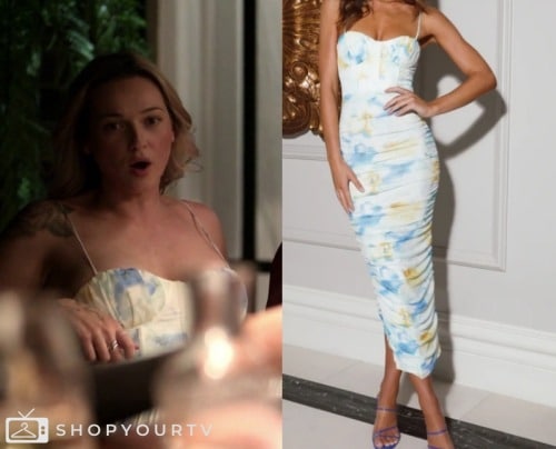 Married At First Sight Season 11 Episode 12 Toris Blue Floral Ruched Dress Shop Your Tv 7400