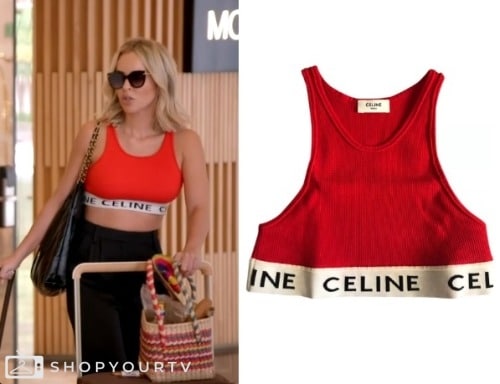 CELINE SPORTS BRA IN TECHNICAL JERSEY - BLACK