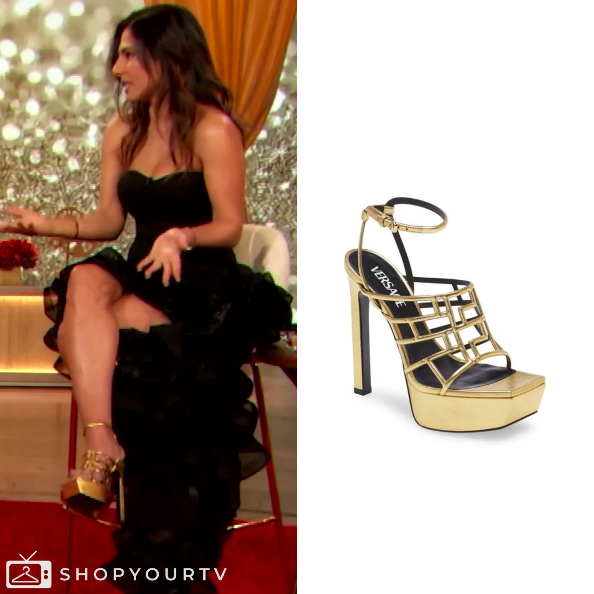 Drew Barrymore Show: March 2024 Gold Platform Heels | Shop Your TV