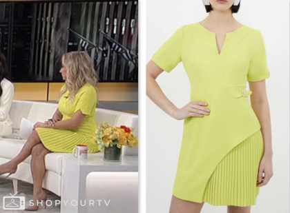 Outnumbered: March 2024 Kara Frederick's Yellow Pleated Dress | Shop ...