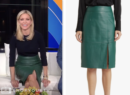 Fox and Friends: March 2024 Ainsley Earhardt's Green Leather Pencil ...